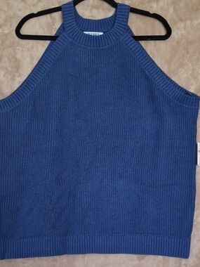 Old Navy Blue Ribbed Knit Tank Top